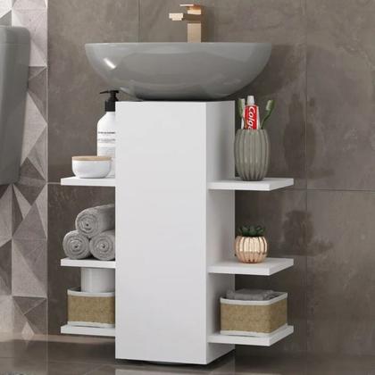 Imagem de Gabinete Para Pia De Coluna Banheiro Moderno Mdf Resistente