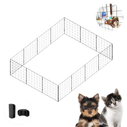 Imagem de Gaiola 14 Telas Tela Aramada 60x60cm Cercado Pet Gato Coelho Porquinho Cachorro Montagem Modular Fácil