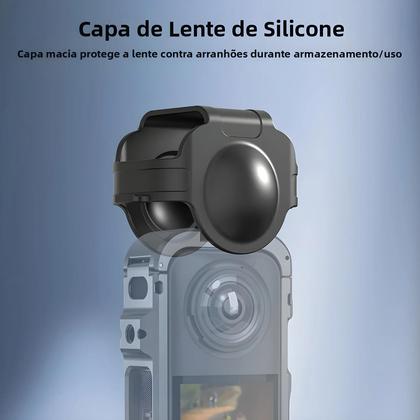 Imagem de Gaiola De Alumínio Insta360 X5 Com Tampa De Lente De Silicone Acessórios Protetores Anti-queda Para