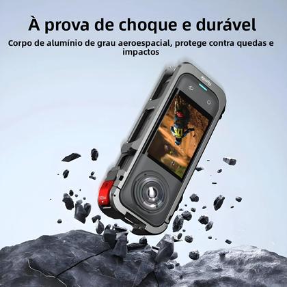 Imagem de Gaiola De Alumínio Insta360 X5 Com Tampa De Lente De Silicone Acessórios Protetores Anti-queda Para