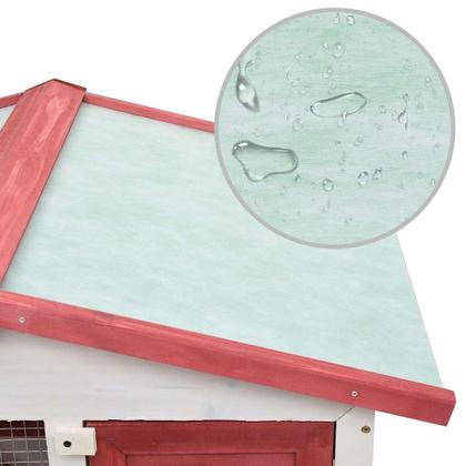 Imagem de Gaiola de coelho ao ar livre vidaXL de 2 camadas de madeira com 3 portas