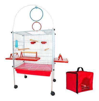 Imagem de Gaiola Viveiro Calopsita Aves Pequenas Com Bolsa E Capa Protetora