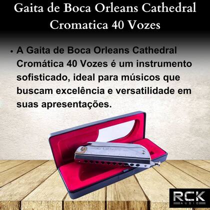 Imagem de Gaita de Boca Orleans Cathedral Cromatica 40 Vozes