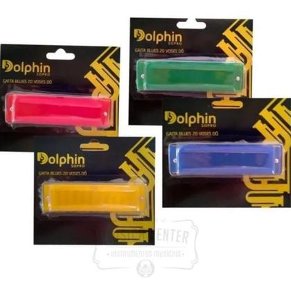 Imagem de Gaita dolphin blues 20 vozes do corpo de plastico cores sortidas