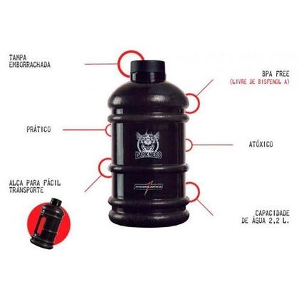 Imagem de GALÃO DARKNESS 2,2 LITROS - INTEGRALMÉDICA - Hidratação para Bodybuilders