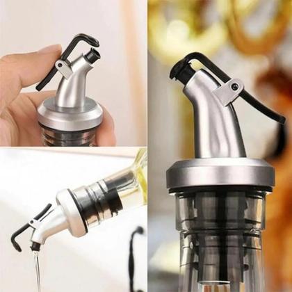 Imagem de Galheteiro de Vidro 300ml Azeite e Vinagre Inox Com Dosador