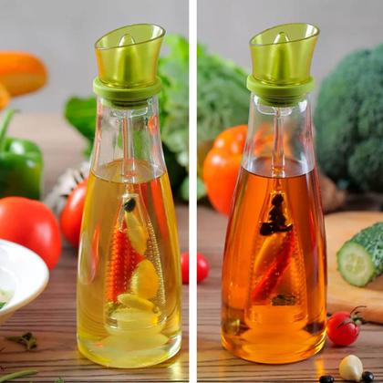 Imagem de Galheteiro De Vidro 500ml Para Azeite Temperos Líquidos Óleo Com Bico Dosador