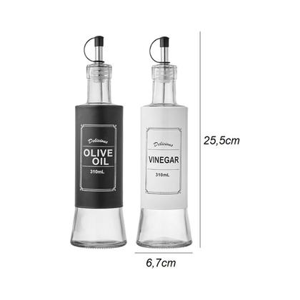 Imagem de Galheteiro de Vidro e Inox 310mL 2 Peças 