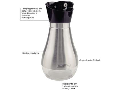 Imagem de Galheteiro Inox Realce 390ml Vidro