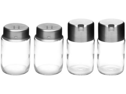 Imagem de Galheteiro Vidro Forma Inox 5 Peças com Suporte