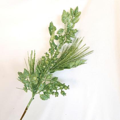 Imagem de Galho Decorativo Natal 68cm Frutas Silvestres Verde