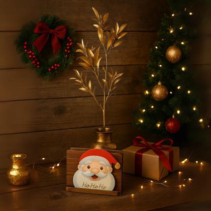 Imagem de Galho Decorativo Natalino Folhagens Douradas Metalizadas 55cm - Magizi