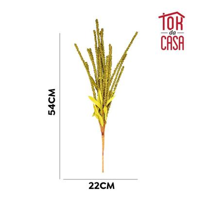 Imagem de Galho Permanente Artificial Sorgo Tok da Casa Kit c/ 3un