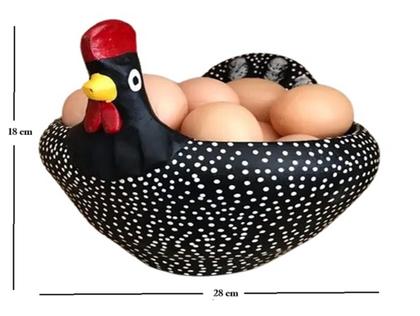 Imagem de Galinha Pedrês de Barro - Porta Ovos - Artesanal