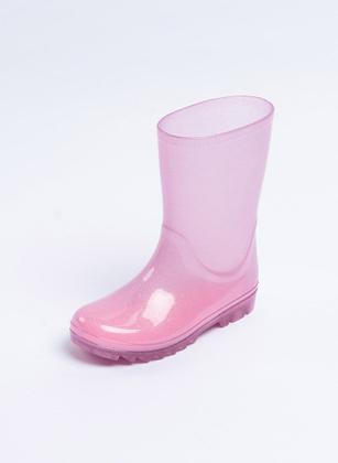 Imagem de Galocha Infantil Cano Alto Menina de Brilho Rosa