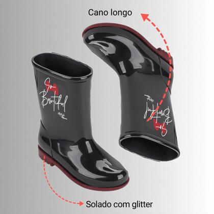 Imagem de Galocha Infantil Kit Capa De Chuva Com Orelha Da Minnie Mouse Em 3d Grendene Kids