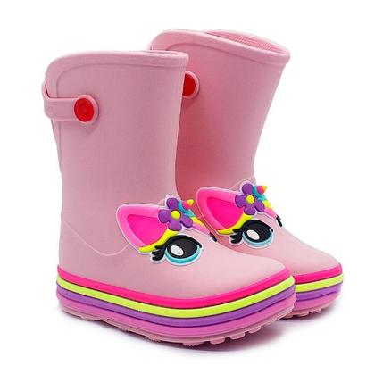Imagem de Galocha Infantil Plugt Acqua Unicórnio Rosa Balé Conforto, Estilo e Proteção à Prova dÁgua para Meninas  Loja Plugt
