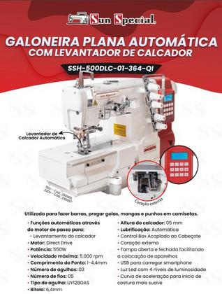 Imagem de Galoneira Plana com Levantador de Calcador- Sem corte-110V