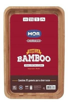 Imagem de Gamela Bandeja Churrasco Bamboo Retangular 30x45cm - Mor