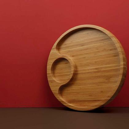 Imagem de Gamela de Bamboo com 2 Divisórias Mor