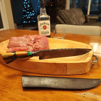 Imagem de Gamela de Madeira com Alças 54x30cm Travessa para Servir Churrasco Zanline Rústica