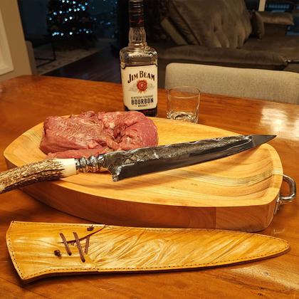 Imagem de Gamela de Madeira com Alças 54x30cm Travessa para Servir Churrasco Zanline Rústica