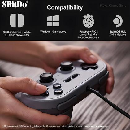 Imagem de Gamepad 8BitDo Pro 2 Sem Fio/Com Fio para Nintendo Switch, PC, Retropie e Raspberry Pi