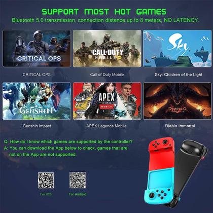 Imagem de Gamepad para Celular - Controle Sem Fio Bluetooth - Compatível com Android e iOS - Recarregável via USB - Ergonomico