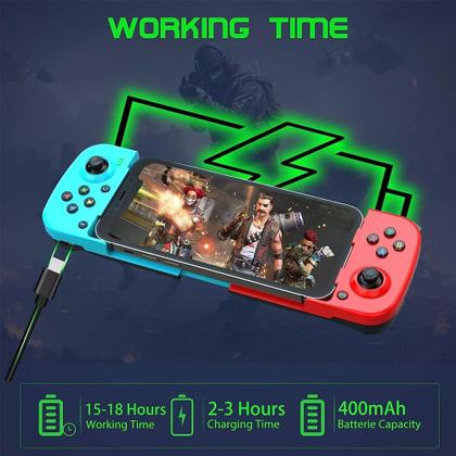Imagem de Gamepad para Celular - Controle Sem Fio Bluetooth - Compatível com Android e iOS - Recarregável via USB - Ergonomico