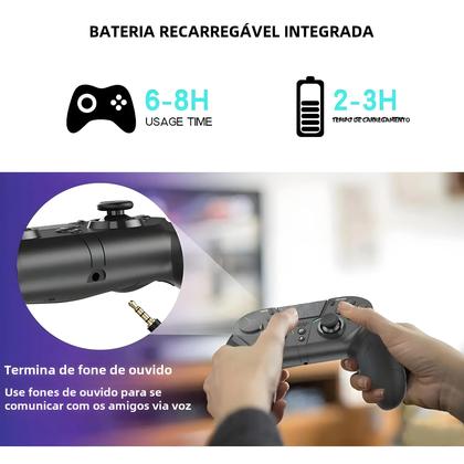 Imagem de Gamepad Sem Fio Bluetooth para PS4, PS3, PC, Android e TV - Joystick para Jogos