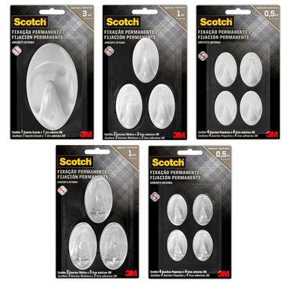 Imagem de Gancho Adesivo De Parede Pendurar Organizar Objetos Toalheiro Transparente Branco Cola 3M