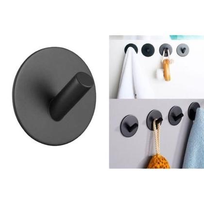 Imagem de Gancho Adesivo Sem Furos de Ferro Preto