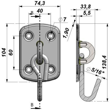 Imagem de Gancho Armador Rede Dormir Fixar Silencioso Várias Cores