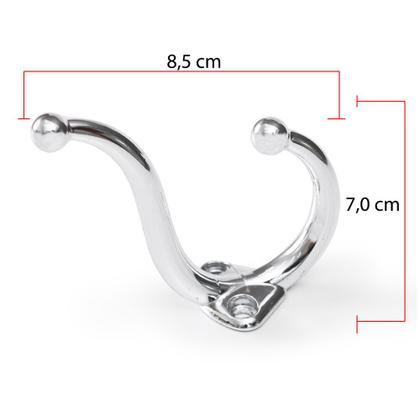 Imagem de Gancho Cabideiro Parede Duplo cabide para roupas 15 Un