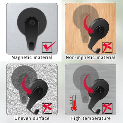 Imagem de Gancho de coroa magnético FYY, pacote com 4 unidades, pesado para geladeira
