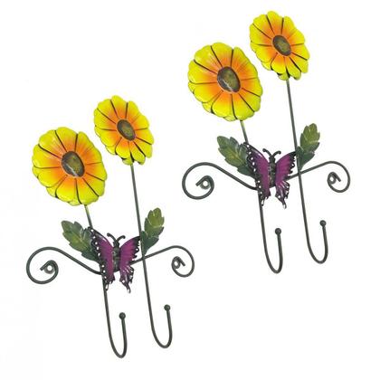 Imagem de Gancho de Ferro Duplo Para Chapeu Bolsa Bone Enfeite Flor Amarela Pendura Kit Com 2 (pt-c-g)