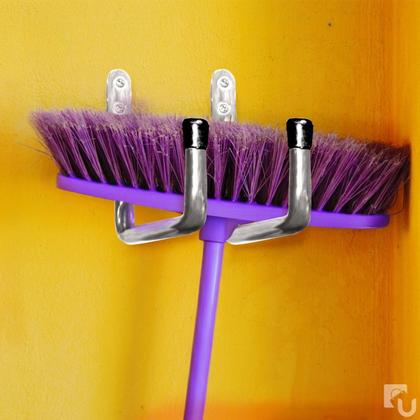 Imagem de Gancho De Parede Em Aço Multiuso Pendure Tudo Escada Tábua De Passar Vassoura Roupa Até 7,5kg Maxeb