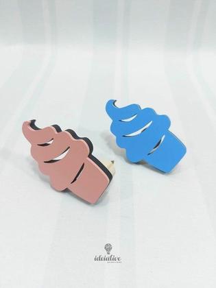 Imagem de Gancho de Parede Infantil Sorvetinho - Kit com 3 Penduradores Decorativos
