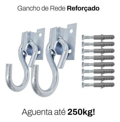 Imagem de Gancho De Rede Reforçado Aço Para Casal Suporta.250 Kg Zincado