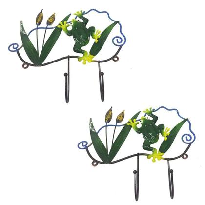 Imagem de Gancho Ferro Enfeite Sapo Kit 4 Uni Porta Chaves Chapeu Bone Decoraçao Parede Pendura Casa Quarto Sala