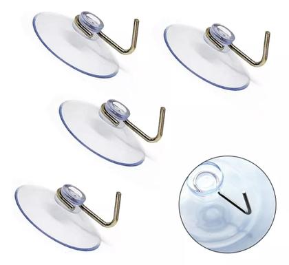 Imagem de Gancho Inox para Parede 24 Unidades com Fixação por Ventosa, Sem Furo e Enfeites