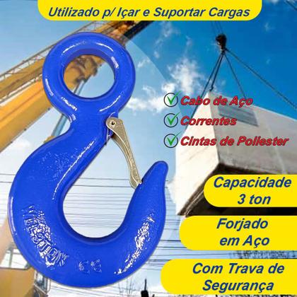 Imagem de Gancho Olhal com Trava 3Ton GOHL3T ACM TOOLS