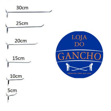 Imagem de Gancho Painel Canaletado 10cm Com 100 Unidades Preto