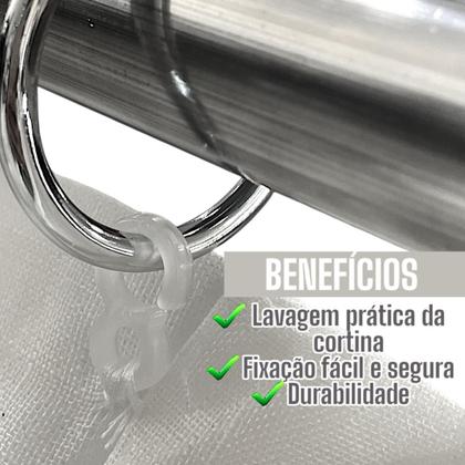 Imagem de Gancho Para Argolas/cortinas Transparente - 10 Peças