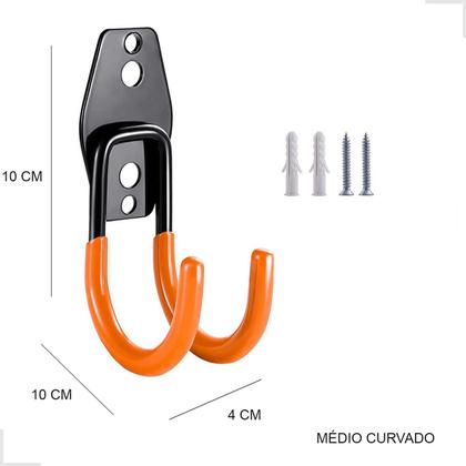 Imagem de Gancho Para Pendurar Escada Cadeira Multiuso Parede Médio Suporte Bicicleta Bike Mangueira Vassoura Pá Duplo Resistente Ferramentas Vertical Apoio