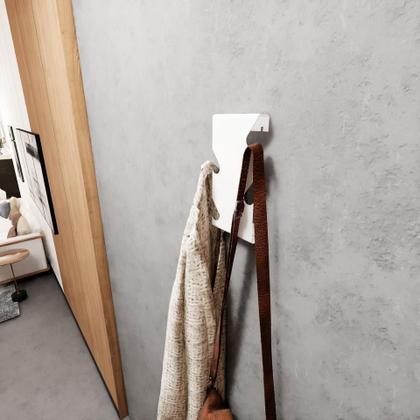 Imagem de Gancho Parede Porta Suporte Cabideiro Multiuso Branco
