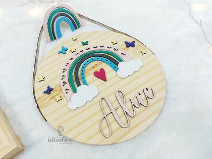 Imagem de Gancho Pendurador Infantil Arco Íris Decorativo