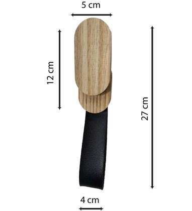 Imagem de Gancho Pinus Oblongo Duplo Com material sintético Preto