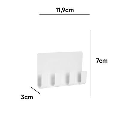 Imagem de Gancho Plástico Multiuso Adesivo de Parede Celular