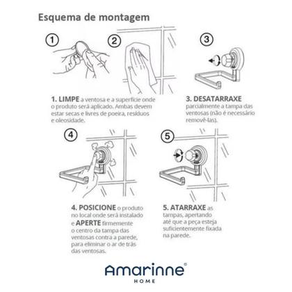 Imagem de Gancho Porta Toalha Cabide Suporte Banheiro Lavabo Ventosa Sem Furo Cromado